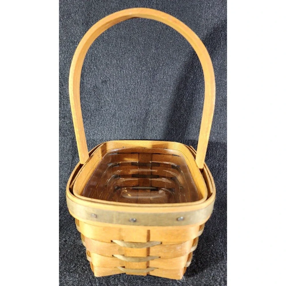 Vintage Longaberger 1993 Small Stained EASTER Basket ~ Signed By Wendy & Judy